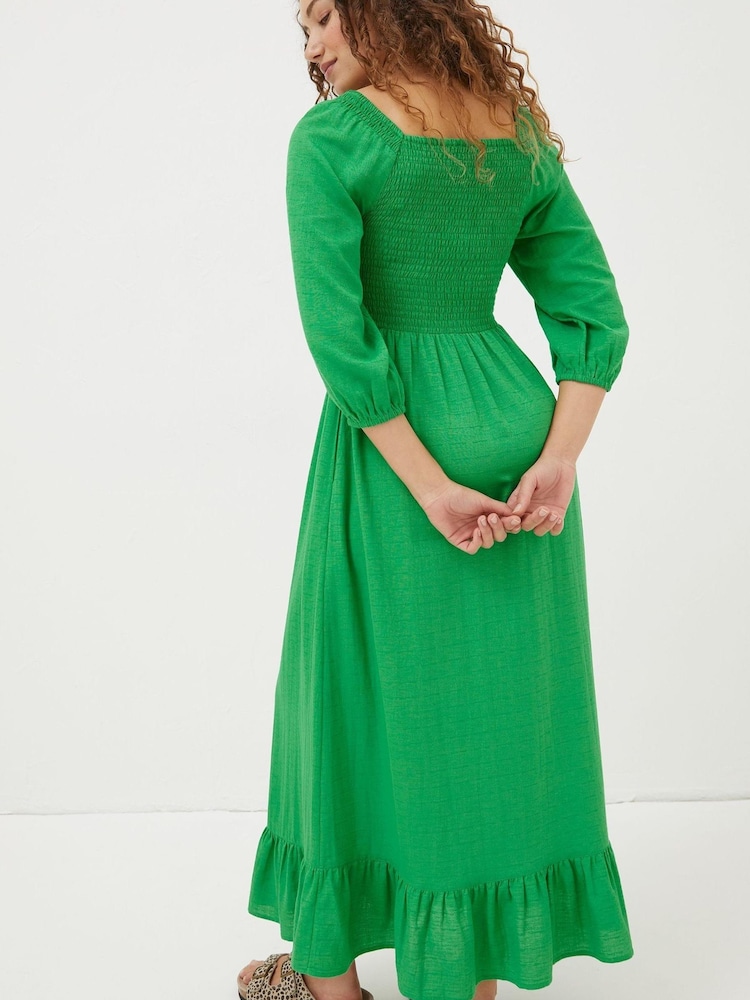 FatFace Green Adele Midi Dress - Image 2 of 5