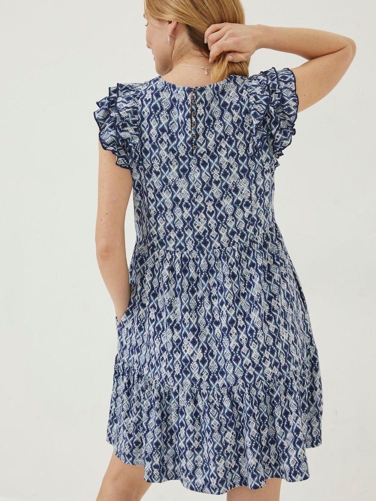 FatFace Blue Laurie Geo Jersey Dress - Image 2 of 5