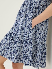 FatFace Blue Laurie Geo Jersey Dress - Image 4 of 5