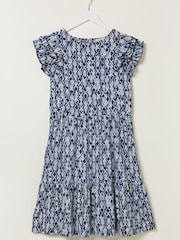 FatFace Blue Laurie Geo Jersey Dress - Image 5 of 5