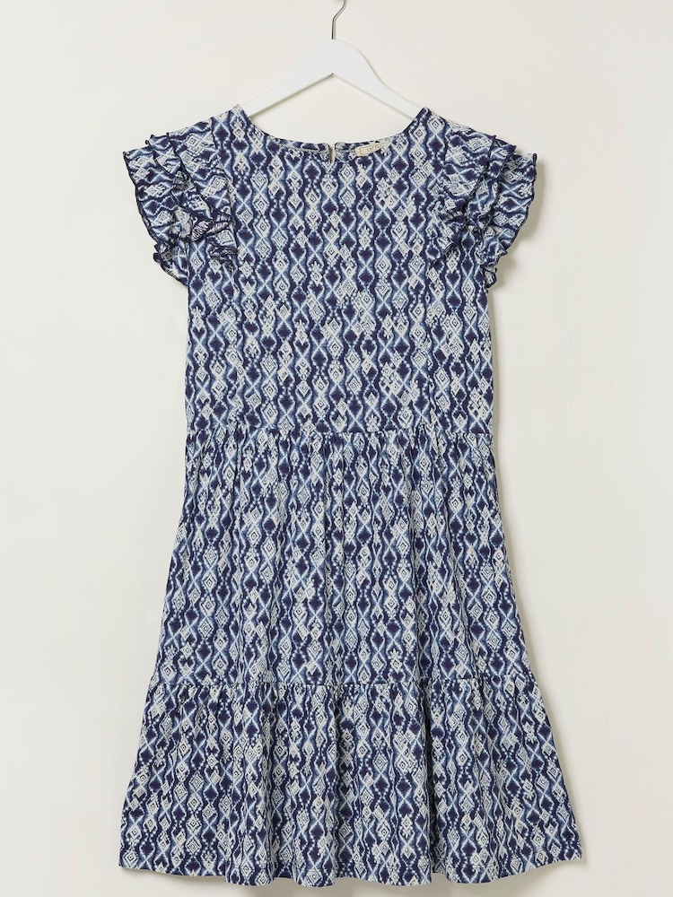 FatFace Blue Laurie Geo Jersey Dress - Image 5 of 5