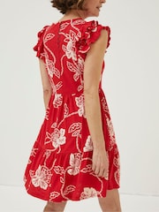 FatFace Red Laurie Batik Jersey Dress - Image 2 of 5
