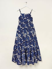 FatFace Blue Julien Geo Batik Midi Dress - Image 5 of 5