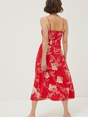 FatFace Red Ariel Batik Midi Dress - Image 2 of 5