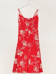 FatFace Red Ariel Batik Midi Dress - Image 5 of 5