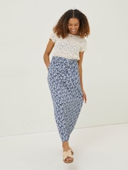 FatFace Blue Shona Geo Maxi Skirt - Image 1 of 5
