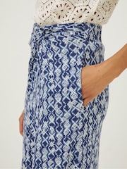 FatFace Blue Shona Geo Maxi Skirt - Image 4 of 5