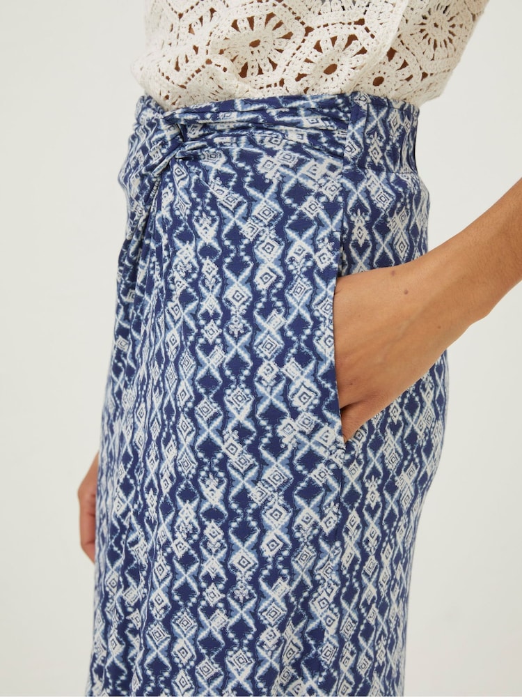 FatFace Blue Shona Geo Maxi Skirt - Image 4 of 5