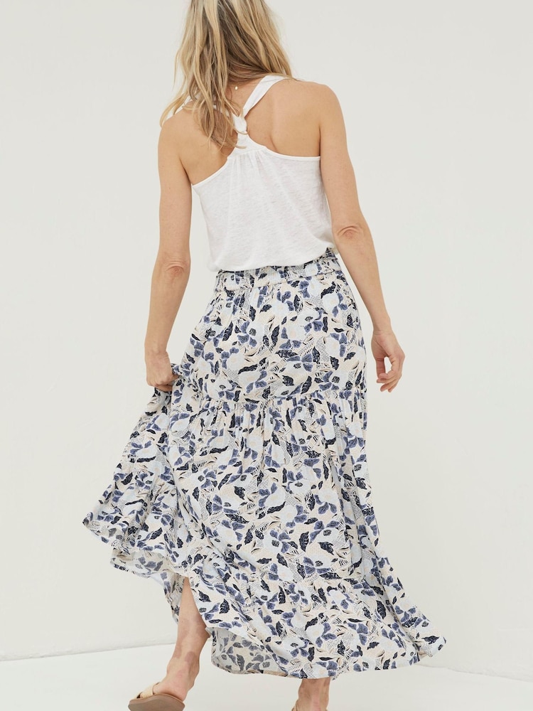 FatFace Natural Jayla Batik Flower Maxi Skirt - Image 2 of 5