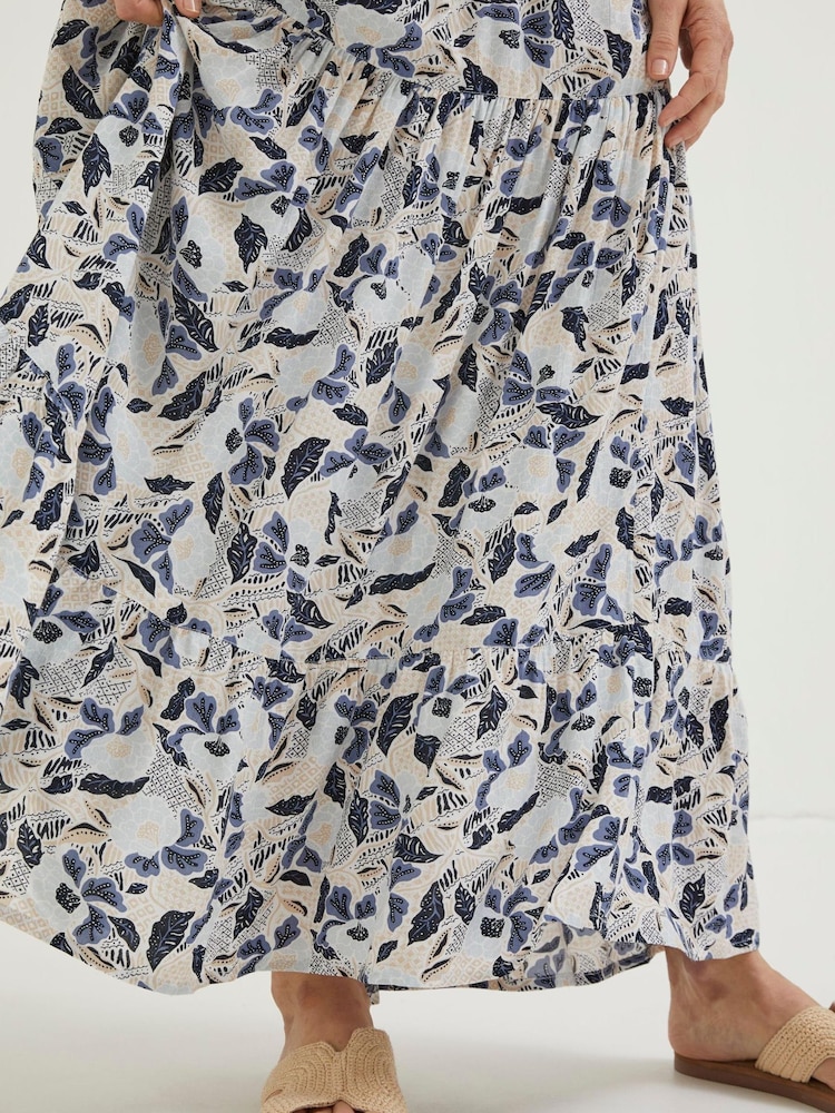 FatFace Natural Jayla Batik Flower Maxi Skirt - Image 4 of 5