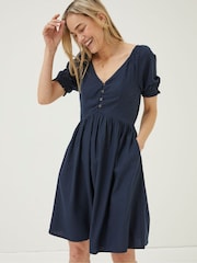 FatFace Blue Aideen Linen Dress - Image 1 of 4