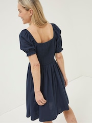 FatFace Blue Aideen Linen Dress - Image 2 of 4