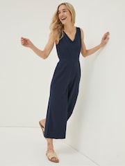FatFace Blue Linen Blend Aderyn Jumpsuit - Image 1 of 5