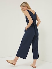 FatFace Blue Linen Blend Aderyn Jumpsuit - Image 2 of 5
