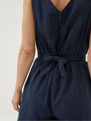 FatFace Blue Linen Blend Aderyn Jumpsuit - Image 4 of 5