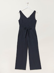 FatFace Blue Linen Blend Aderyn Jumpsuit - Image 5 of 5