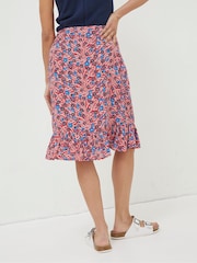 FatFace Red Cece Woodblock Meadow Skirt - Image 2 of 5