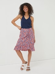 FatFace Red Cece Woodblock Meadow Skirt - Image 3 of 5