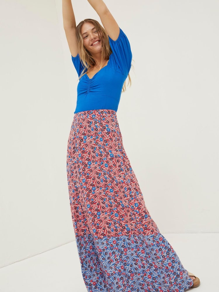 FatFace Red Francesca Meadow Maxi Skirt - Image 1 of 5
