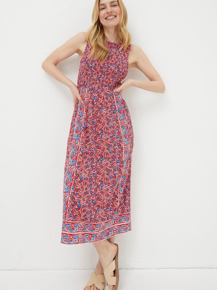 FatFace Red Anna Meadow Midi Dress - Image 1 of 5