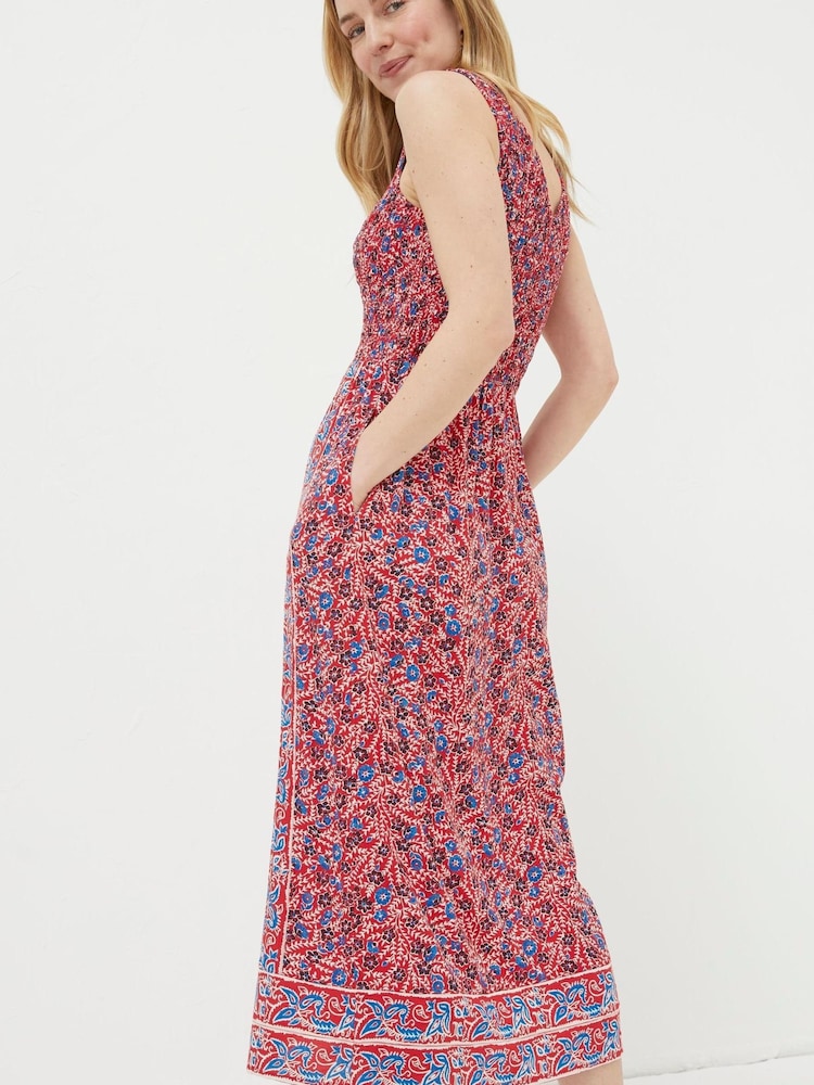 FatFace Red Anna Meadow Midi Dress - Image 2 of 5