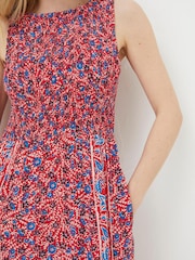 FatFace Red Anna Meadow Midi Dress - Image 4 of 5