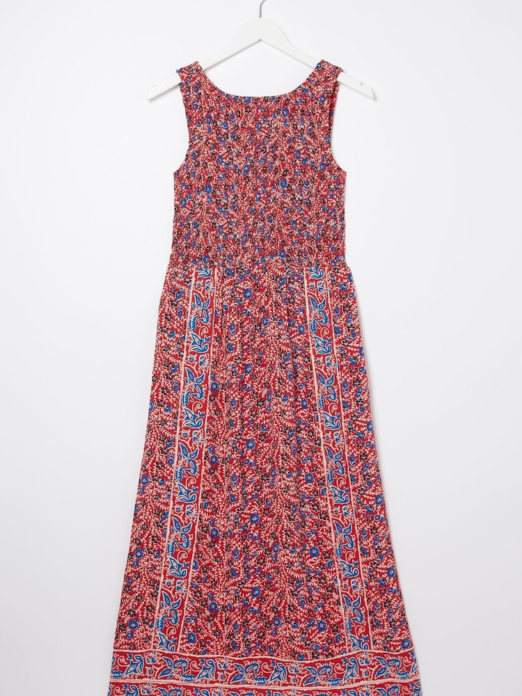 FatFace Red Anna Meadow Midi Dress - Image 5 of 5