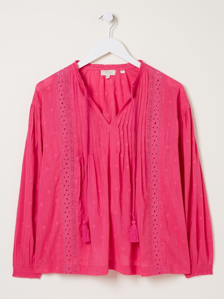 FatFace Pink Freya Lace Blouse - Image 5 of 5