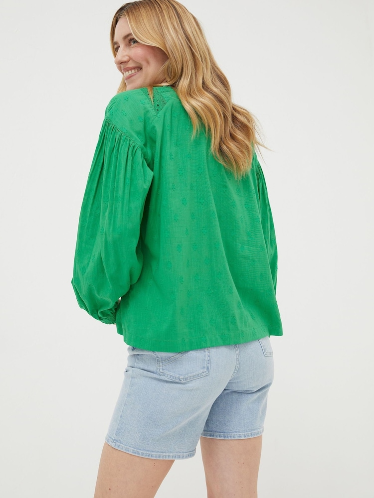 FatFace Green Freya Lace Blouse - Image 2 of 4