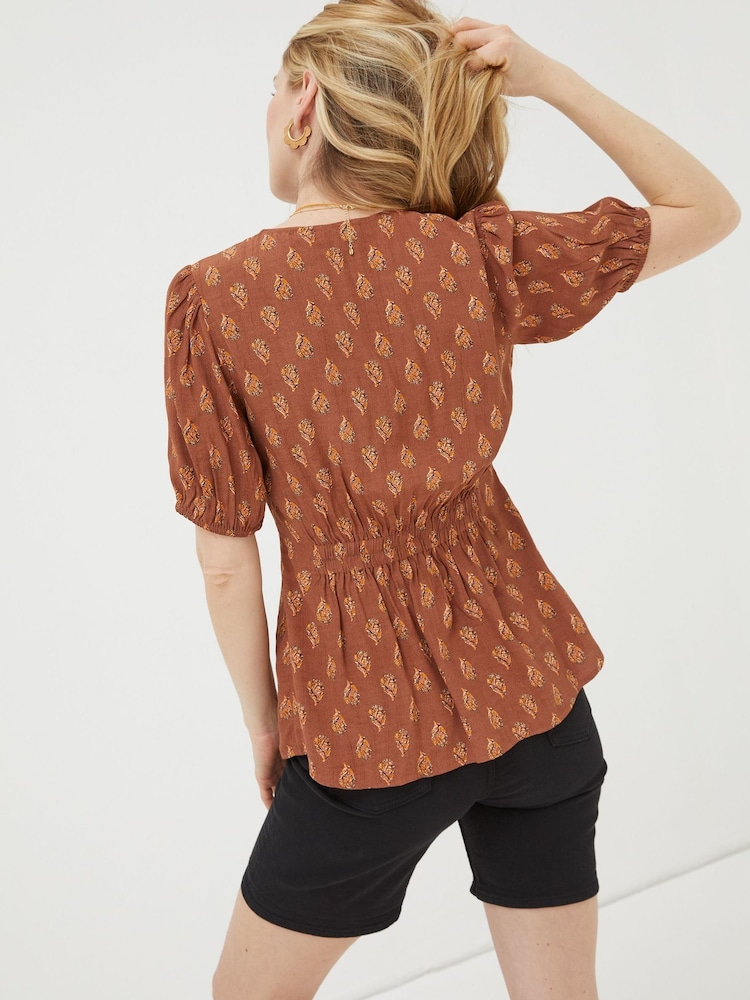 Fatface Bella Bluse mit Holzschnittmuster - Bild 2 von 4