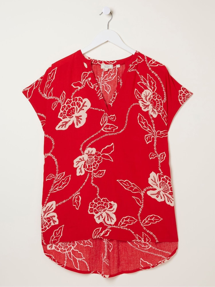 FatFace Red Piper Batik Blouse - Image 4 of 4 FatFace Red Piper Batik Blouse - Image 4 of 4