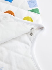White Quilted Abstract Shapes Baby 2.5 Tog 100% Cotton Sleep Bag - Image 10 of 11