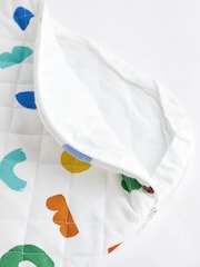 White Quilted Abstract Shapes Baby 2.5 Tog 100% Cotton Sleep Bag - Image 9 of 11
