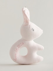 Born in 2024 Pink Bunny Baby Rattle - Image 1 of 4