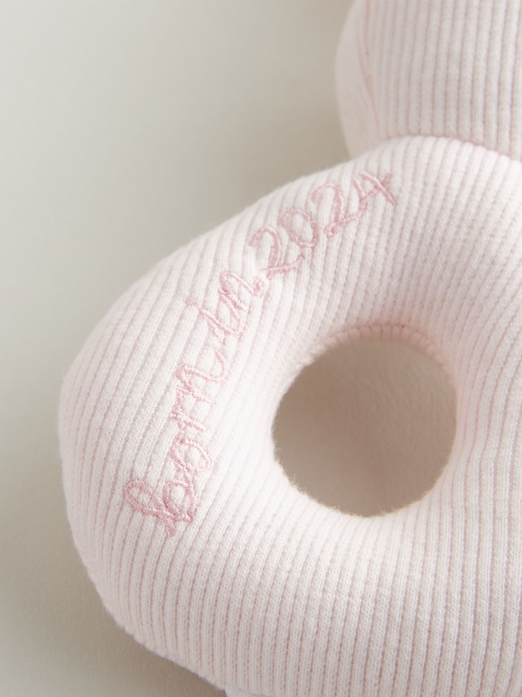 Born in 2024 Pink Bunny Baby Rattle - Image 2 of 4