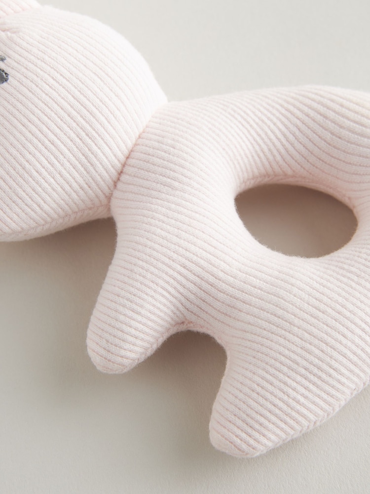 Born in 2024 Pink Bunny Baby Rattle - Image 4 of 4