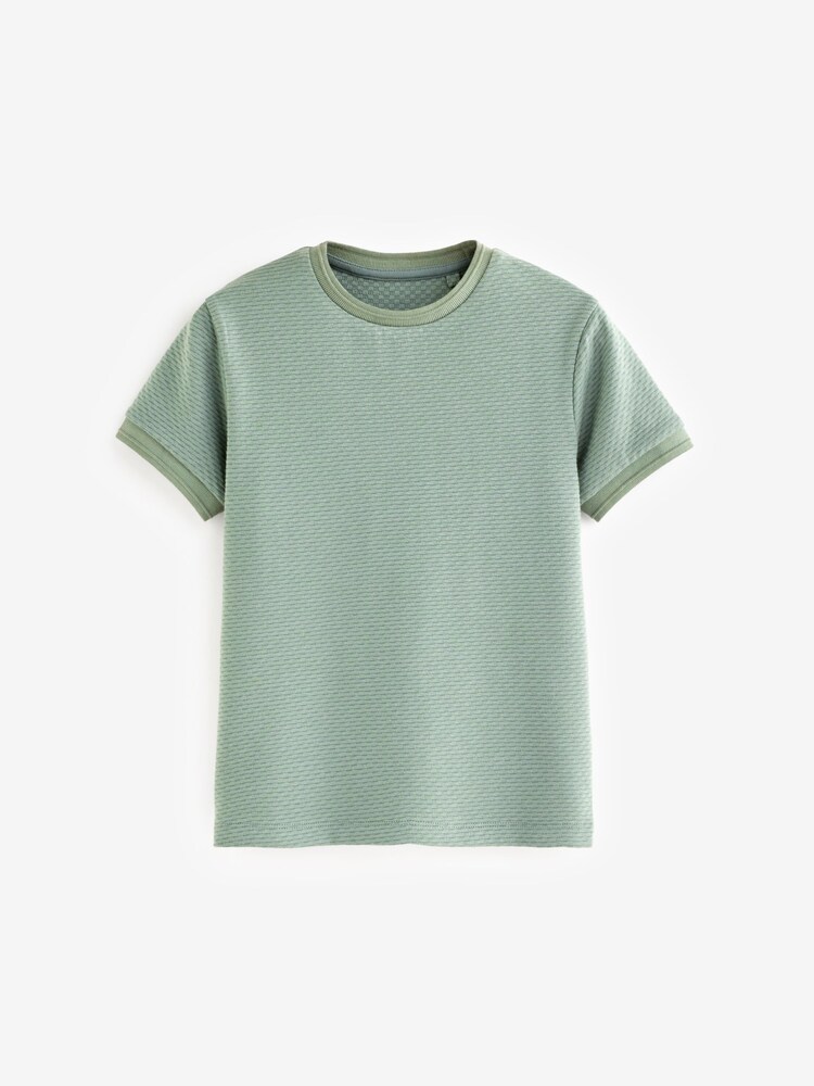 Mineral Green Short Sleeve Textured T-Shirt (3-16yrs) - Image 1 of 3