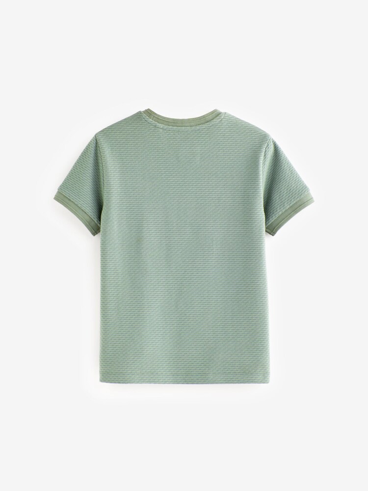Mineral Green Short Sleeve Textured T-Shirt (3-16yrs) - Image 2 of 3