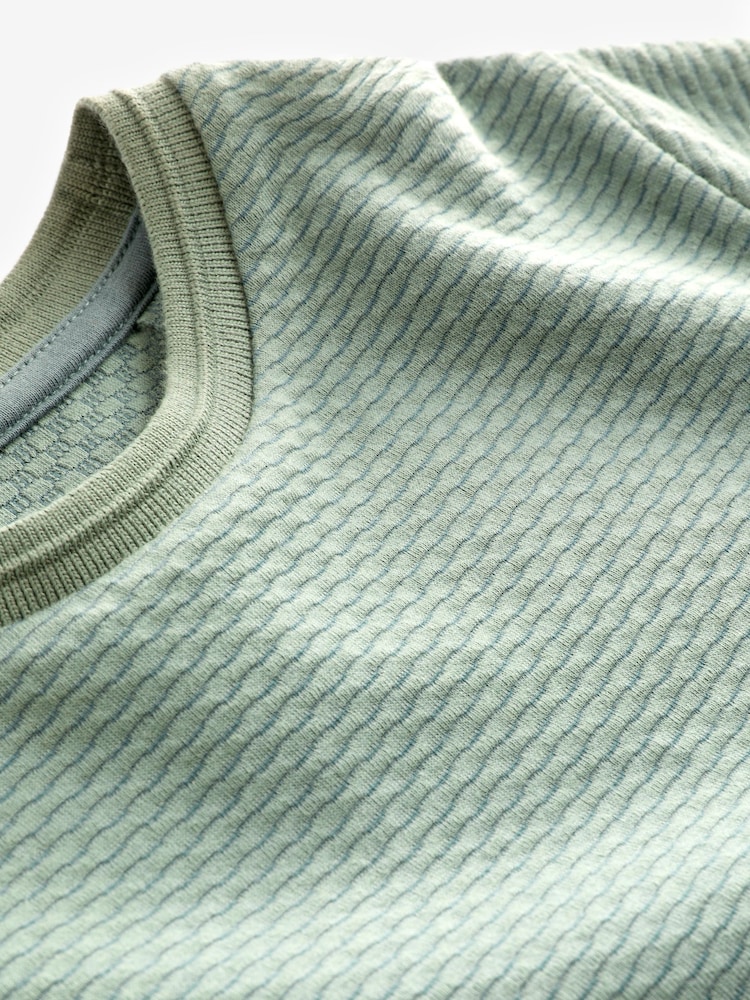 Mineral Green Short Sleeve Textured T-Shirt (3-16yrs) - Image 3 of 3