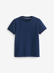 Navy Blue Short Sleeve Textured T-Shirt (3-16yrs) - Image 1 of 3