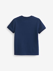 Navy Blue Short Sleeve Textured T-Shirt (3-16yrs) - Image 2 of 3