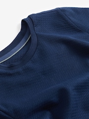 Navy Blue Short Sleeve Textured T-Shirt (3-16yrs) - Image 3 of 3
