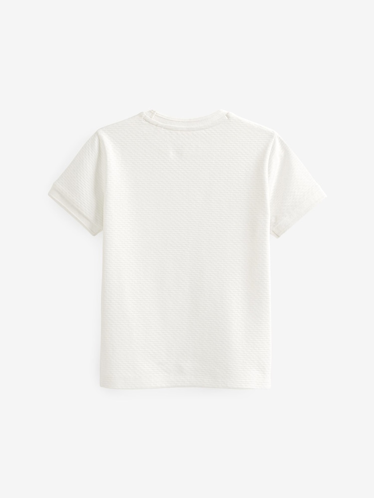 White Short Sleeve Textured T-Shirt (3-16yrs) - Image 2 of 3