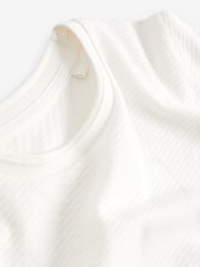 White Short Sleeve Textured T-Shirt (3-16yrs) - Image 3 of 3