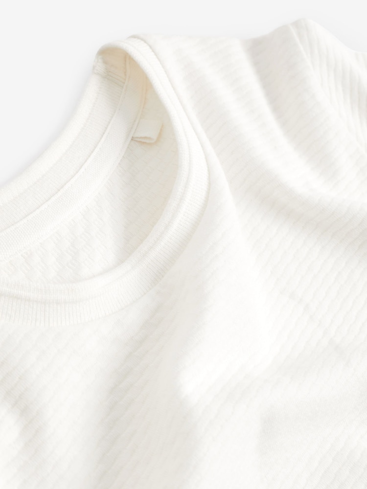 White Short Sleeve Textured T-Shirt (3-16yrs) - Image 3 of 3