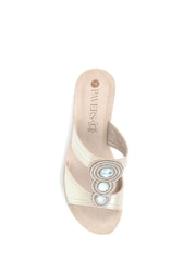 Pavers Gold Embellished Wedge Sandals - Image 5 of 6
