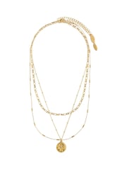 Orelia London Gold Plated Multi Row Coin Necklace - Image 1 of 3