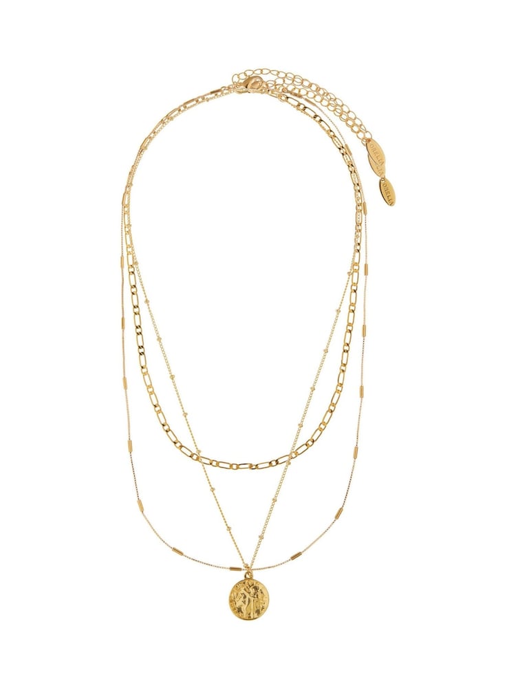 Orelia London Gold Plated Multi Row Coin Necklace - Image 1 of 3