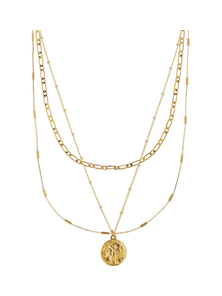 Orelia London Gold Plated Multi Row Coin Necklace - Image 2 of 3