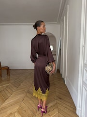 Never Fully Dressed Brown Isabella Wrap Dress - Image 2 of 3